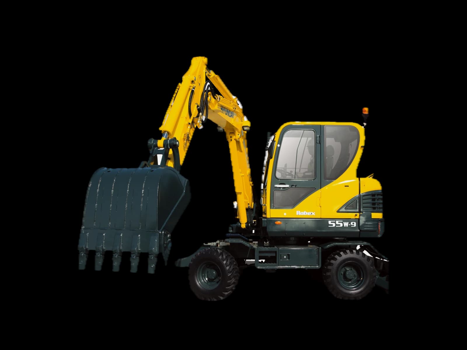 Hyundai Robex 55W — Gʻildirakli mini ekskavator
